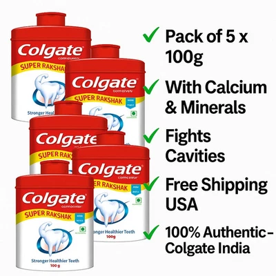Colgate Cavity Protection Toothpowder 100g x 5 | With Calcium & Minerals USA - Image 1 of 3