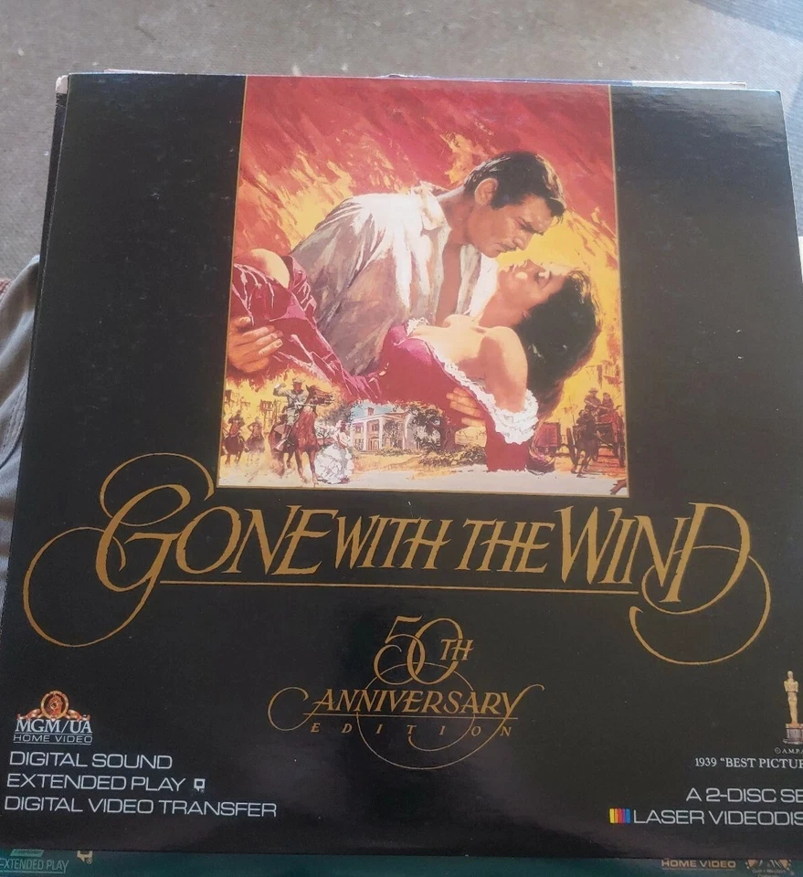 Gone With The Wind  50th Anniversary Edition Laserdisc LD  Clarke Gable VG Cond  Foto 1 de 3