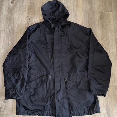 Vintage Polo Sport Ralph Lauren Mens Black Hooded Jacket Size L Snap Out Lining - Image 1 of 4