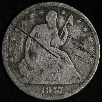 1877-CC Seated Liberty Silver Half Dollar AG E305 OUCP - Image 1 of 2