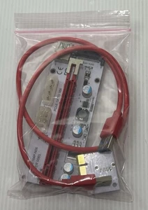 PCI-E 1x to 16x USB GPU Riser Extender Adapter Card PCIE164P-N06 VER: 008S - Picture 1 of 2