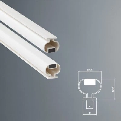 RICAMBI & BOX DOCCIA Guarnizione Magnetica Box Doccia in Gomma EC-MAG-8-53 - KIT 2 PE - Colore Grigio