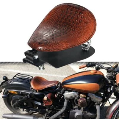 For Harley Softail Springer Chopper Bobber Motorcycle Solo Seat Saddle Brown Foto 1 de 4