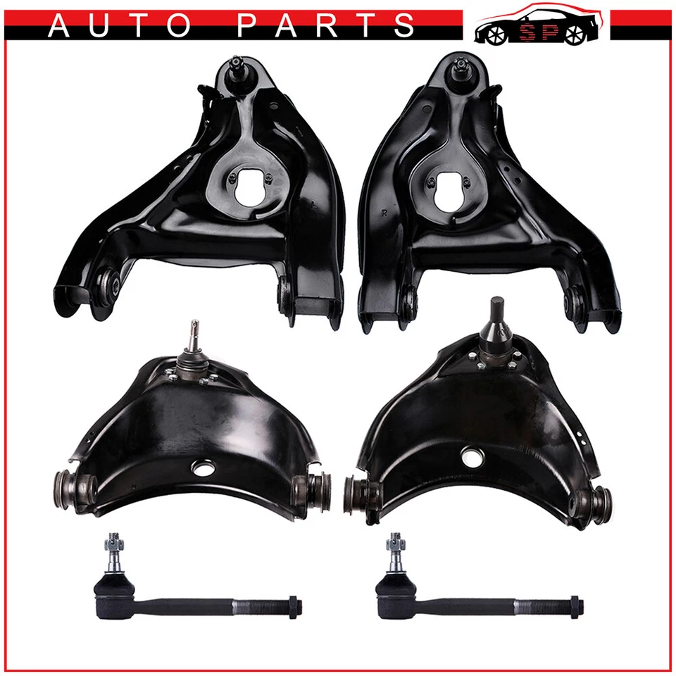 6pcs Front Upper Lower Control Arm Outer Tie Rod Links For 96-02 GMC Savana 2500 - Image 1 of 1