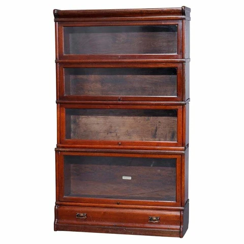 Antique Arts & Crafts Globe Wernicke School Mahogany Barrister Bookcase, c1910 Cover
