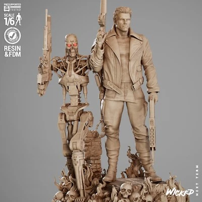 Diorama Terminator modello in resina kit da assemblare e dipingere - Immagine 1 di 4
