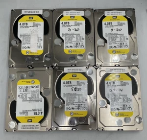 LOT OF 6 Western Digital RE WD4000FYYZ 4TB Internal,7200 RPM 3.5 Hard Drive - Picture 1 of 12