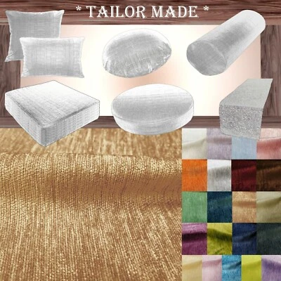 Wn15 Khaki Tan Chenille Sofa Seat Patio Bench Box Cushion Bolster Cover/Runner - Image 1 of 4