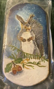 Image Of A Grey Squirrel Inspired Artwork Painted Wooden Sign - Picture 1 of 4