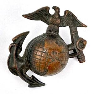 WWI USMC Marine Enlisted EGA Eagle Globe Anchor for Hat Badge Missing Back Lock - Picture 1 of 8