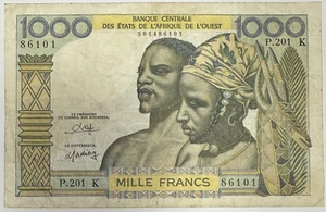 AFRIQUE DE L'OUEST - 1000 FRANCS NON DATE - Billet de banque (B) - Foto 1 di 2