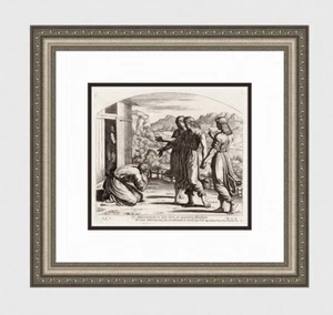 Grabado religioso RAFAEL 1649 "Los ángeles visitan a Abraham" enmarcado certificado de autenticidad firmado - Imagen 1 de 4