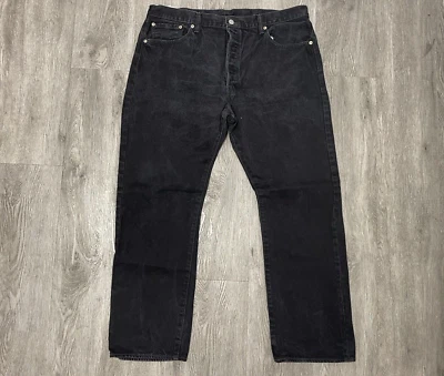 Levi's 501 Jeans Men's 39x28 Button Fly Black Denim Dark Big and Tall - Image 1 of 4