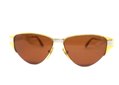 metal sunglasses made italy VOGUE metal 80s vintage brown lens - Image 1 of 4
