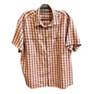 Solaris Mens Vented Shirt Size XXL Plaid Button-Up Short Sleeve Fishing Outdoor - Picture 1 of 9