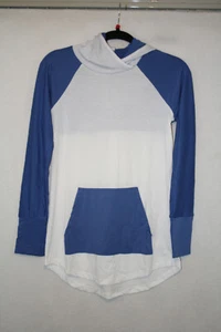 NWT LuLaRoe Size S Amber Hoodie White and Blue Long Sleeve - Bild 1 von 4