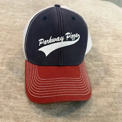 Gorra de béisbol ajustable Parkway Pizza Trucker roja azul blanca Foto 1 de 4