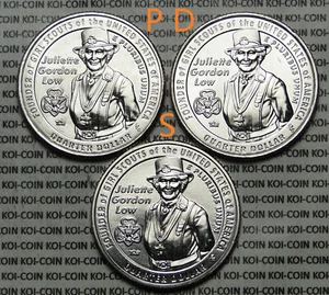 BU US 2025 PDS 3x Juliette Gordon Low Girls Scouts American Women quarters coins - Picture 1 of 2