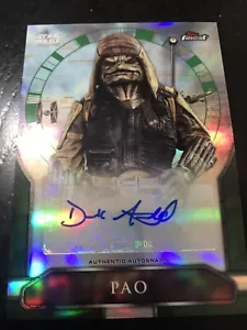 2018 Topps Finest Star Wars Green # 82/99 Derek Arnold / Pao Auto Card - Picture 1 of 1