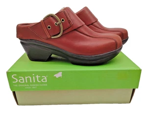 Sanita Women's Brown Leather Nikita Clogs Size 8.5-9 US (39 EU) Original Box - Picture 1 of 9