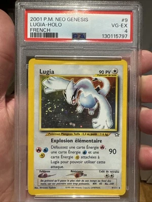 PSA 4 EN MUY BUEN ESTADO-EX Lugia HOLO FRANCÉS Pokemon Neo Genesis 2001 WOTC INCREÍBLE REMOLINO Foto 1 de 4