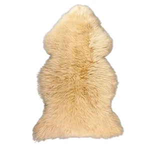 100% Genuine Sheepskin  Rug Lambskin Wool Fluffy Extra Large APRICOT - Picture 1 of 1