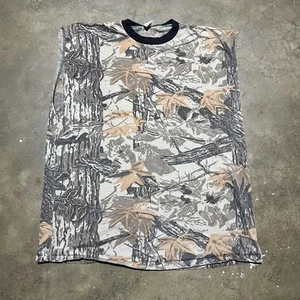 Vintage 80s Realtree Camo USA Cut Off T-Shirt 1980s - Picture 1 of 4