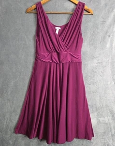 Soma Purple Solid Stretch Maxi Dress Size S • Sleeveless V‑Neck Empire Waist - Picture 1 of 10