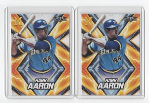 Hank Aaron 2017 Fire #163 w/sleeves HAll of Famer 2 card lot - Picture 1 of 2