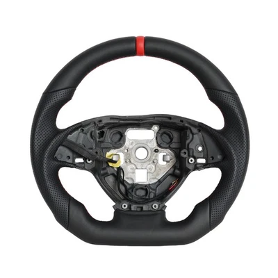 Volante deportivo plano de cuero completo para Chevrolet Corvette C7 2014-2019 rojo Foto 1 de 4