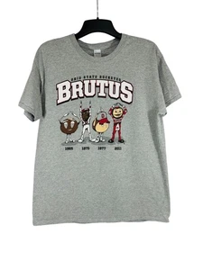 Camiseta Ohio State Buckeyes Brutus Mascota Evolución Gris L Gildan Algodón Pesado U - Imagen 1 de 8