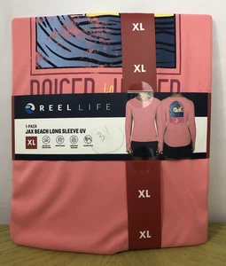 Reel Life1-Pack Jax Playa Manga Larga UV Mujer Camisa Salmón Rosa Talla XL - Imagen 1 de 7