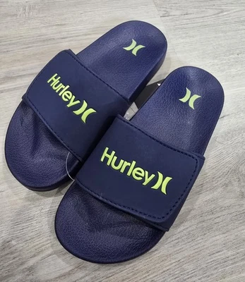 Sandalias Hurley Niños Azul Marino Deslizables con Logo Nuevas con Etiquetas Talla 3 Foto 1 de 3