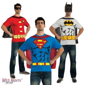 Mens DC Superhero Comic T shirt And Cape - Picture 1 of 1