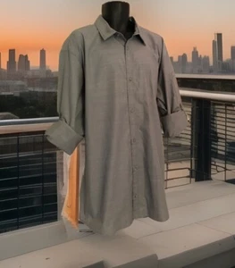 Chef Works Roll Tab Sleeve Collared Shirt Men’s Size 3XL Gray Lightweight Pocket - Picture 1 of 12