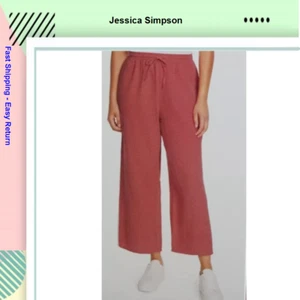 Jessica Simpson Ladies' Gauze Ankle Pant, Red, Large - Picture 1 of 2