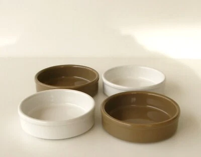Lot de 4 ramequins EMILE HENRY - Poterie Culinaire - 2 marron 2 blanc - Photo 1/4