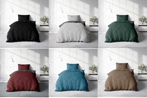 Biber Bettwäsche Winter Baumwolle Wende Unifarben Kuschelig Flauschig Warm Weich - Bild 1 von 29