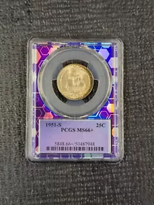 1951 S MS 66+ Washington Quatter NGC RIM TONING - 50c - Traderbea Purple Core - Picture 1 of 4