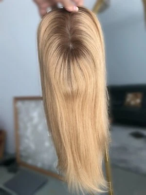 14" 6x7" European Virgin Hair Mono Lace European Hair Toppers - Image 1 of 4