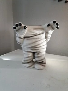 Halloween Gemmy Haunted Living Plastic Blow Mold Mummy Pumpkin Candy Stand - Picture 1 of 6