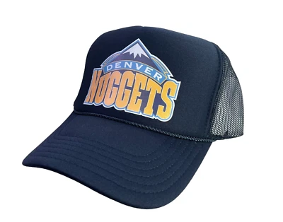 全新 DENVER NUGGETS 复古徽标 蓝色帽子 5 面板 高冠卡车司机小背包 — 第 1/3 张图片