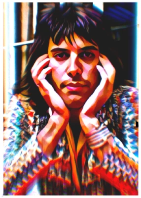FREDDIE MERCURY * Custom ACEO * Fun Novelty * MUSIC ARTIST * Art Card * ATC - Imagem 1 de 2