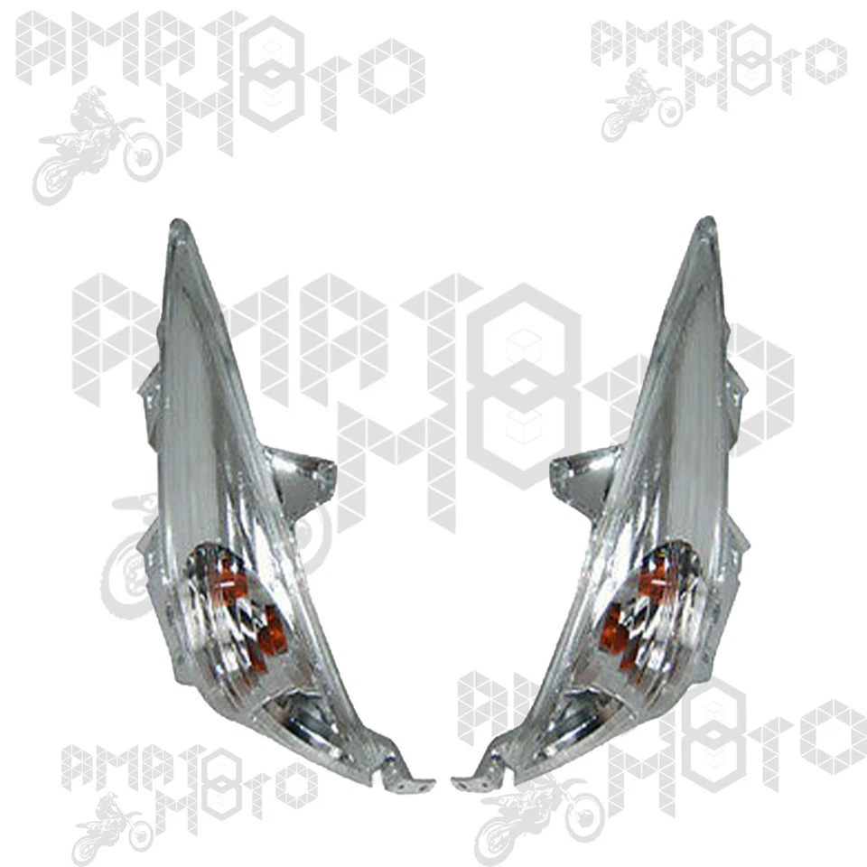 COPPIA FRECCE ANTERIORI CROMO TRASPARENTI PER YAMAHA T MAX TMAX 500 2008 - Immagine 1 di 1