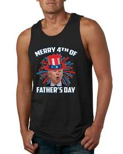 Camiseta sin mangas Joe Biden Merry 4th of Father's Day divertida 4th of July para hombre - Imagen 1 de 9