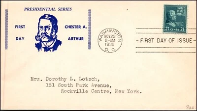 Scott 826 21 Cents Arthur Unknown FDC Typed Address Planty 826-27 - Image 1 of 2