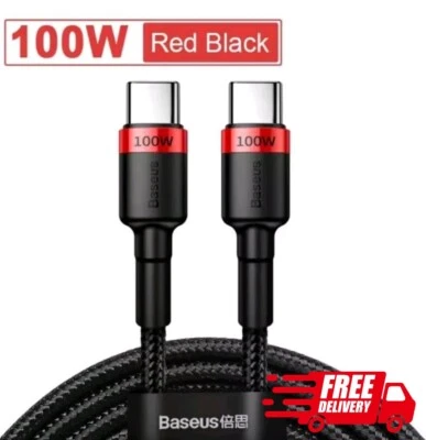 Baseus PD100W USB C Type-C To Type-C Fast Charging Cable Black/Red - Image 1 of 4