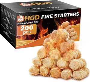 200Pcs Natural Fire Starters for Campfires Grill Chimney Outdoor Weather-Resista - Picture 1 of 9
