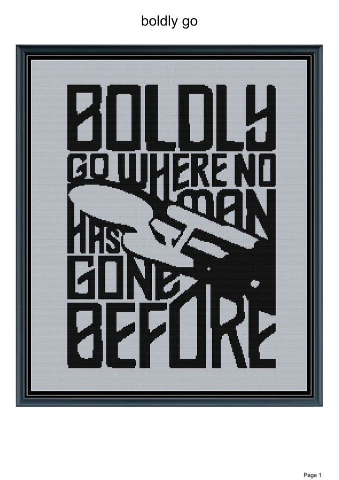 Boldly go blanket pattern,60x72", written and graph pattern included - Image 1 of 1