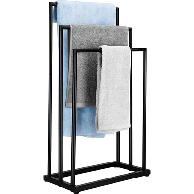 Toallero de hierro de alta resistencia soporte 3 niveles estante de almacenamiento para toalla manta de baño Foto 1 de 4